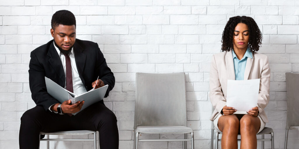 Two professionals with proper interview preparation